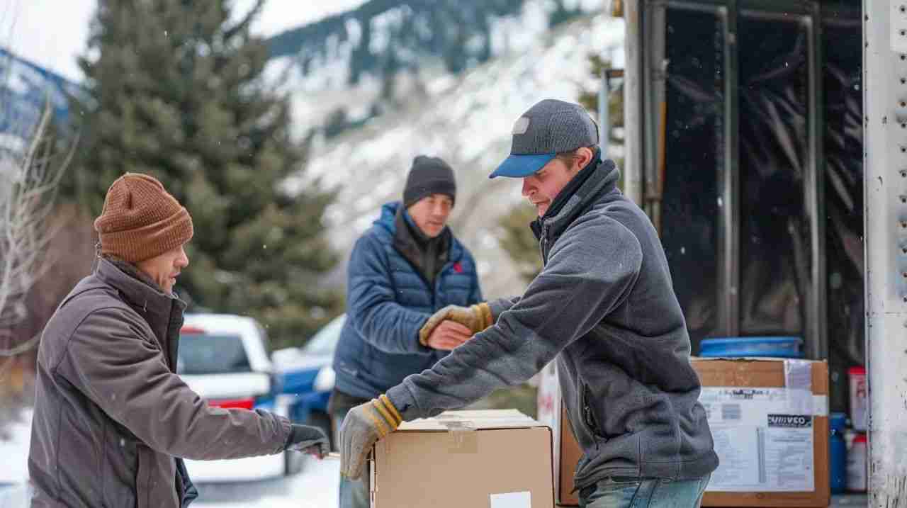 Professional movers loading a moving truck in Jackson WY.